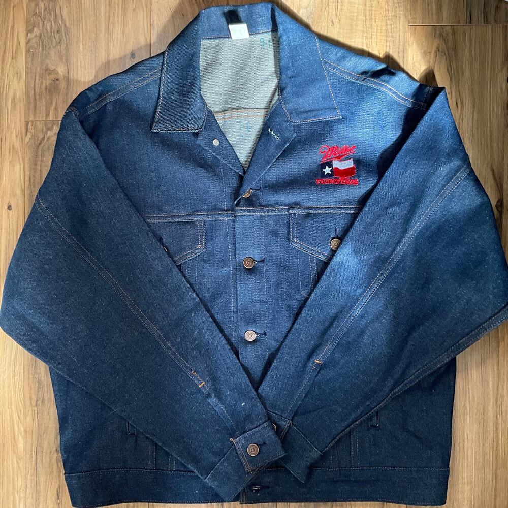 vinage 80s deadstock mens jean jacket miller lite western